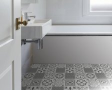 Samolepicí podlahové čtverce PVC dlažba šedo-bílé kostky (30,5 x 30,5 cm) 2745061 / samolepící vinylové podlahy - PVC dlaždice  274-5061 d-c-fix floor