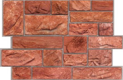 3D obkladový panel na zeď DP0002 červenohnědé kameny 600 x 450 mm / 3D stěnové obkladové panely PVC Regul