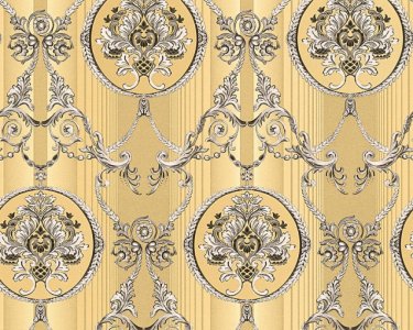 Vliesová neobarokní tapeta s ornamenty a zlatými pruhy - metalická 330831 / Tapety na zeď 33083-1 Hermitage 10 (0,53 x 10,05 m)  A.S.Création
