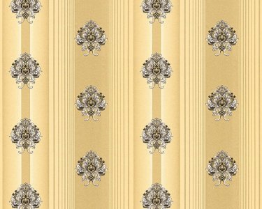 Vliesová neobarokní tapeta s ornamenty a zlatými pruhy - metalická 330841 / Tapety na zeď 33084-1 Hermitage 10 (0,53 x 10,05 m)  A.S.Création