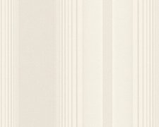 Béžovo-krémová vliesová neobarokní tapeta s pruhovaným vzorem, elegantní, metalická, hladká, lesklá. Originální vliesová zámecká tapeta z kolekce Hermitage 10 výrobce A.S. Création