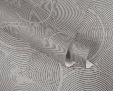 3D strukturovaná vliesová tapeta moderního vzhledu sádrové omítky - štuku se stříbrným metalickým efektem - různé odstíny šedé, jedinečná vliesová tapeta od A.S.Création.