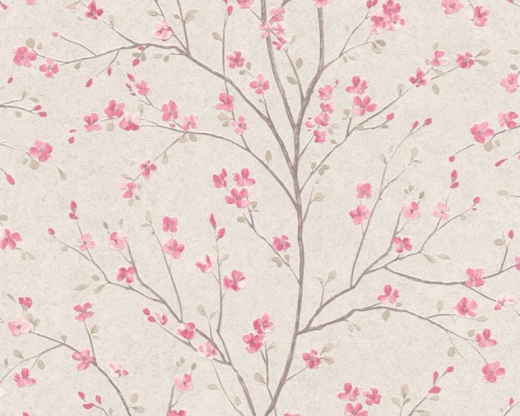 Vliesová tapeta květy, třešeň, sakura, asijský vzor, růžová, hnědá, bílá 379121 / Tapety na zeď 37912-1 Metropolitan Stories 2 (0,53 x 10,05 m) A.S.Création