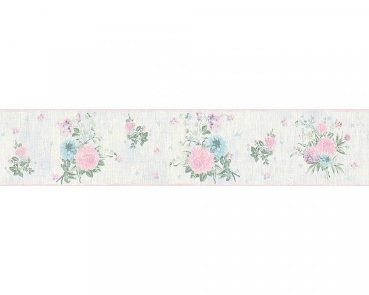 Vliesová bordura tapeta 35876-2 zelená s květy / Bordury tapety na zeď 358762 Djooz 2 (0,13 x 5 m) A.S.Création