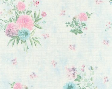 Vliesová tapeta vintage 35873-2 modrá s květy / Tapety na zeď 358732 Djooz 2 (0,53 x 10,05 m) A.S.Création