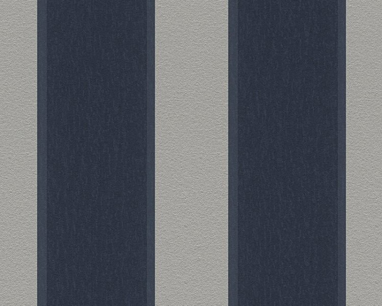 Luxusní vliesová tapeta pruhovaná modrá, stříbrná 96186-5 / Tapety na zeď 961865 Fleece Royal AS (0,53 x 10,05 m) A.S.Création