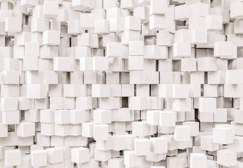 3D fototapeta Cube Gravity 8-207 bílé kostky, krychle v prostoru / 3D Obrazové tapety a fototapety na zeď Komar (368 x 254 cm)