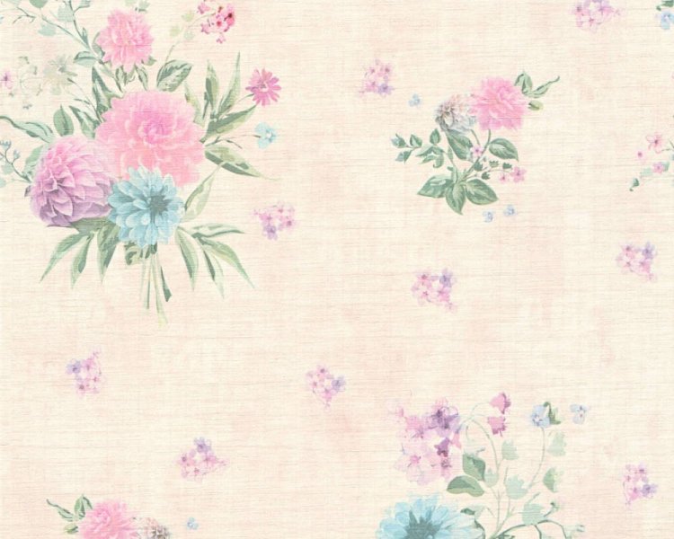 Vliesová tapeta vintage 35873-1 růžová s květy / Tapety na zeď 358731 Djooz 2 (0,53 x 10,05 m) A.S.Création