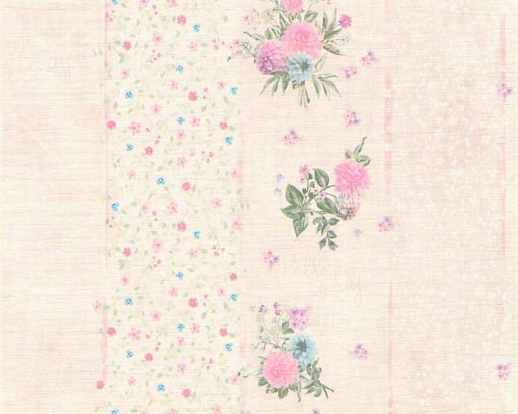 Vliesová tapeta vintage 35878-1 růžová s květy / Tapety na zeď 358781 Djooz 2 (0,53 x 10,05 m) A.S.Création