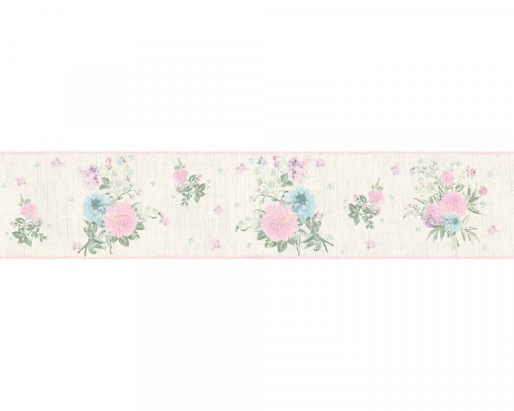 Vliesová bordura tapeta 35876-5 růžová s květy / Bordury tapety na zeď 358765 Djooz 2 (0,13 x 5 m) A.S.Création