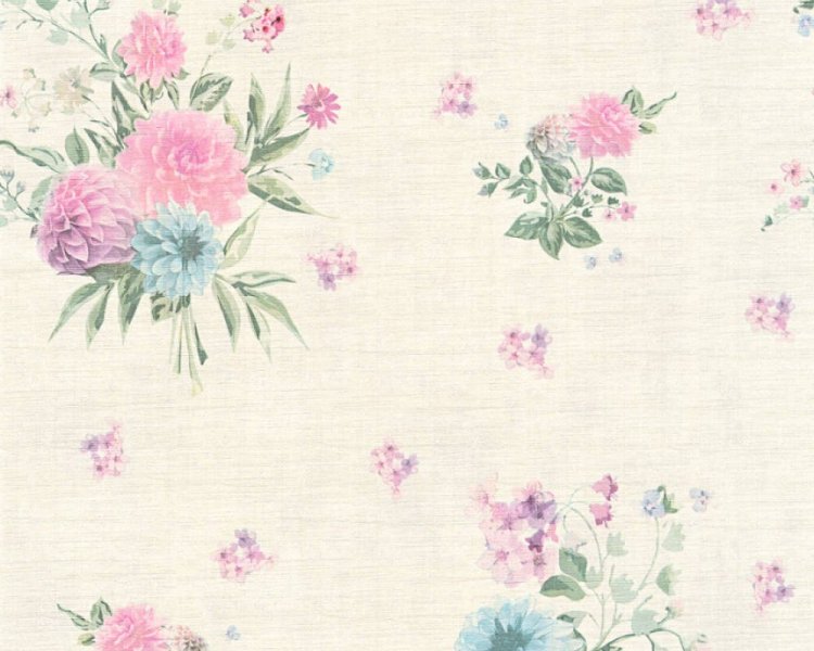 Vliesová tapeta vintage 35873-5 růžová s květy / Tapety na zeď 358735 Djooz 2 (0,53 x 10,05 m) A.S.Création