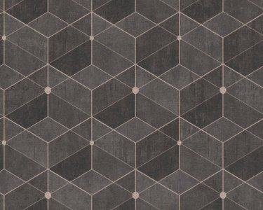 Vliesová tapeta retro dlaždice ve tvaru diamantů, hnědá, černá 382024 / Tapety na zeď 38202-4 Titanium 3 (0,53 x 10,05 m) A.S.Création