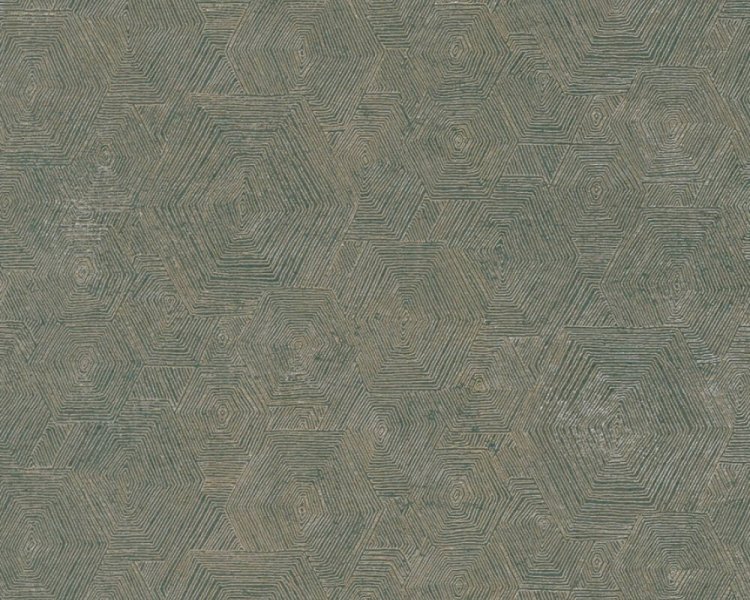 Vliesová tapeta grafická, etno zelená, metalická 386984 / Tapety na zeď 38698-4 My Home My Spa (0,53 x 10,05 m) A.S.Création