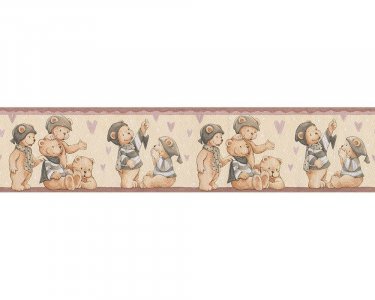 Dětská bordura Medvídci, hnědá 879325 / tapetové bordury na zeď 8793-25 (0,17 x 5 m) A.S.Création