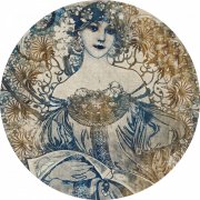 Bohyně - kruhová samolepicí vliesová fototapeta D1-042 - Goddess z kolekce Komar Dots - dějiny umění