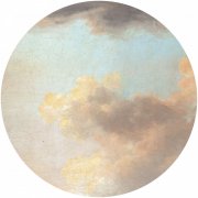 Mraky s historickou patinou - kruhová samolepicí vliesová fototapeta D1-014 - Relic Clouds z kolekce Komar Dots - dějiny umění