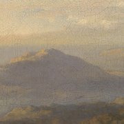 Horizont nad údolím - kruhová samolepicí vliesová fototapeta D1-035 - Horizon z kolekce Komar Dots - dějiny umění - působivé detaily