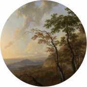 Horizont nad údolím - kruhová samolepicí vliesová fototapeta D1-035 - Horizon z kolekce Komar Dots - dějiny umění
