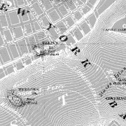 kruhová samolepicí vliesová fototapeta D1-056 - Map New York z kolekce Komar Dots - působivé detaily