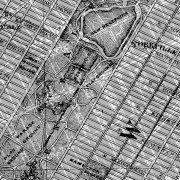 kruhová samolepicí vliesová fototapeta D1-056 - Map New York z kolekce Komar Dots - působivé detaily