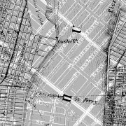 kruhová samolepicí vliesová fototapeta D1-056 - Map New York z kolekce Komar Dots - působivé detaily