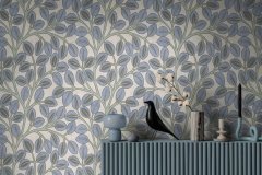 Vliesová tapeta modré listy 791501 / Tapety na zeď 79150-1 Nordic Feeling (0,53 x 10,05 m) A.S.Création