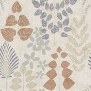 Vliesová tapeta modré a hnědé listy 791493 / Tapety na zeď 79149-3 Nordic Feeling (0,53 x 10,05 m) A.S.Création