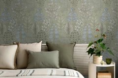 Vliesová tapeta šedé a zelené listy 791491 / Tapety na zeď 79149-1 Nordic Feeling (0,53 x 10,05 m) A.S.Création