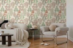 Vliesová tapeta zelené a hnědé listy 791492 / Tapety na zeď 79149-2 Nordic Feeling (0,53 x 10,05 m) A.S.Création