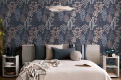 Vliesová tapeta modré, červené a fialové listy 791494 / Tapety na zeď 79149-4 Nordic Feeling (0,53 x 10,05 m) A.S.Création