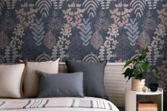 Vliesová tapeta modré, červené a fialové listy 791494 / Tapety na zeď 79149-4 Nordic Feeling (0,53 x 10,05 m) A.S.Création