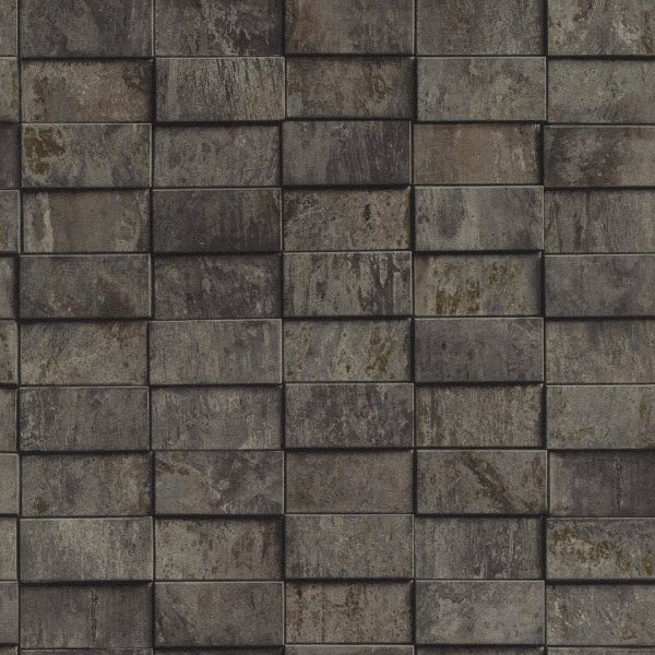 Vliesová tapeta 3D efekt šedá, industriální styl 497137 / Vliesové tapety na zeď Factory VI (0,53 x 10,05 m) Rasch