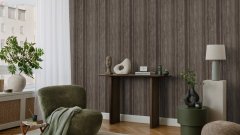 Vliesová tapeta hnědé pruhy 497359 / Vliesové tapety na zeď Factory VI (0,53 x 10,05 m) Rasch