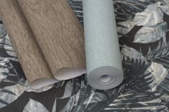 Vliesová tapeta listy - černá, modrá 600179 / Tapety na zeď Schöner Wohnen CL (0,53 x 10,05 m) Rasch