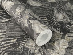 Vliesová tapeta listy - černá, hnědá 600155 / Tapety na zeď Schöner Wohnen CL (0,53 x 10,05 m) Rasch