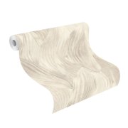 Vliesová tapeta listy - krémová, šedá 571516 / Tapety na zeď Back to Nature (0,53 x 10,05 m) Rasch