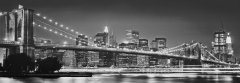 noční New York Brooklyn Bridge černobílá fototapeta