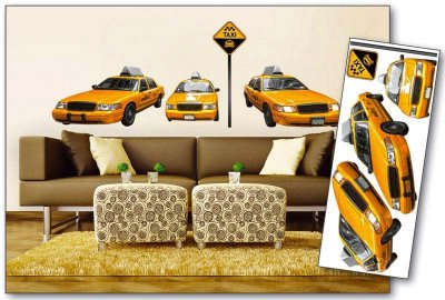 Samolepicí dekorace na zeď Žluté Taxi ST2 008 / Samolepka na stěnu (65 x 165 cm) Dimex