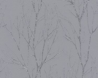 Vliesová tapeta 372601 větve, šedá, stříbrná / Vliesové tapety na zeď  37260-1 Blooming (0,53 x 10,05 m) A.S.Création