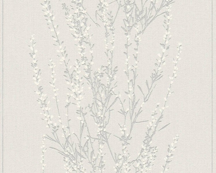 Vliesová tapeta 372673 větve, bílá, šedá, stříbrná / Vliesové tapety na zeď  37267-3 Blooming (0,53 x 10,05 m) A.S.Création