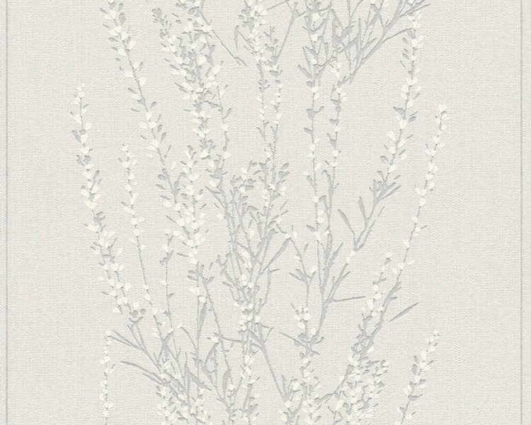 Vliesová tapeta 372673 větve, bílá, šedá, stříbrná / Vliesové tapety na zeď  37267-3 Blooming (0,53 x 10,05 m) A.S.Création