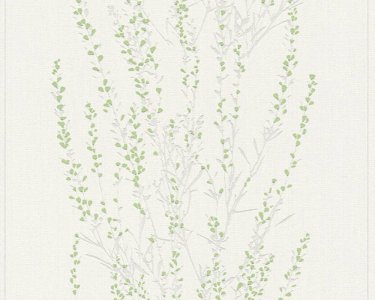 Vliesová tapeta 372672 větve, zelená, stříbrná / Vliesové tapety na zeď  37267-2 Blooming (0,53 x 10,05 m) A.S.Création