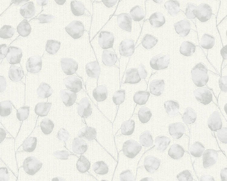 Vliesová tapeta 370052 šedé listy / Vliesové tapety na zeď 37005-2 Blooming (0,53 x 10,05 m) A.S.Création
