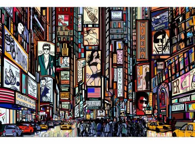Vliesová fototapeta Náměstí Times Square 375 x 250 cm + lepidlo zdarma / MS-5-0013 vliesové fototapety na zeď DIMEX