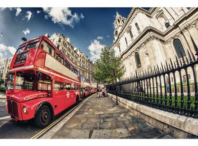 Vliesová fototapeta Londýnský autobus 375 x 250 cm + lepidlo zdarma / MS-5-0017 vliesové fototapety na zeď DIMEX