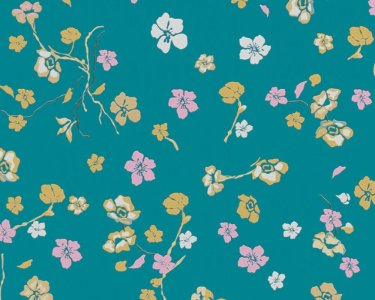 Vliesová tapeta květy, tyrkysová, barevná 389072 / Tapety na zeď 38907-2 House of Turnowsky (0,53 x 10,05 m) A.S.Création