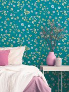 Vliesová tapeta květy, tyrkysová, barevná 389072 / Tapety na zeď 38907-2 House of Turnowsky (0,53 x 10,05 m) A.S.Création