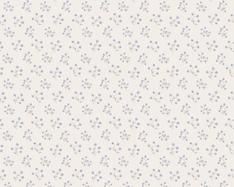 Vliesová tapeta květinový vzor - modrá, šedá, bílá 390741 / Tapety na zeď 39074-1 Maison Charme (0,53 x 10,05 m) A.S.Création