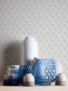 Vliesová tapeta s shabby chic jemným květinovým vzorem - modrá, šedá, bílá - matná, mírně strukturovaná vliesová tapeta na zeď od A.S.Création z kolekce Maison Charme