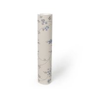 Vliesová tapeta s úponky rostlin - modrá, šedá, bílá s jemným květinovým vzorem - matná, mírně strukturovaná vliesová tapeta na zeď od A.S.Création z kolekce Maison Charme